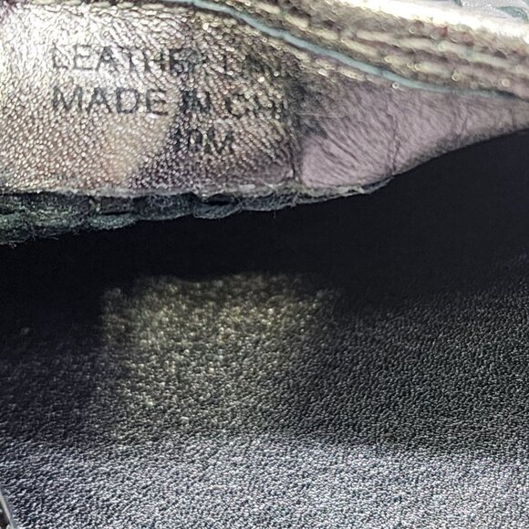 J/Slides S6 Flynn Slip Ons Silver Leather Woven Loafers Women's Size 10 - Picture 11 of 12